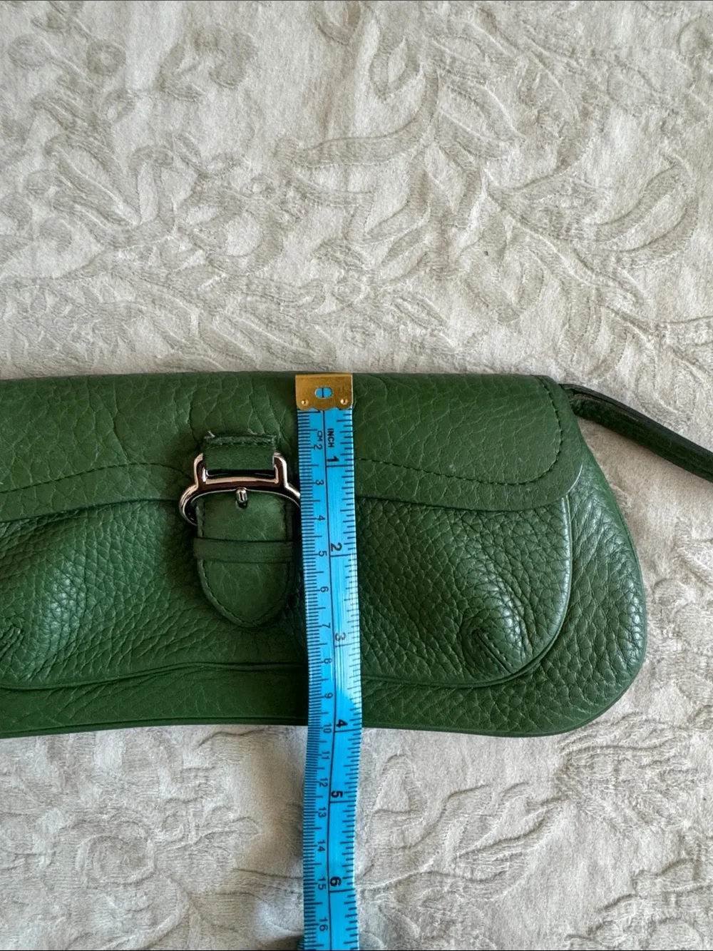 Cole Haan Green Leather Wristlet Clutch